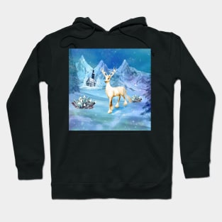 Wonderful fantasy animal in a winter landscape Hoodie